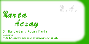 marta acsay business card